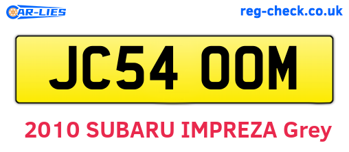 JC54OOM are the vehicle registration plates.