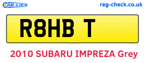 R8HBT are the vehicle registration plates.