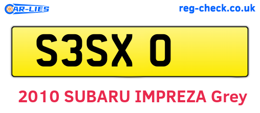 S3SXO are the vehicle registration plates.