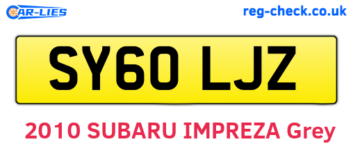SY60LJZ are the vehicle registration plates.