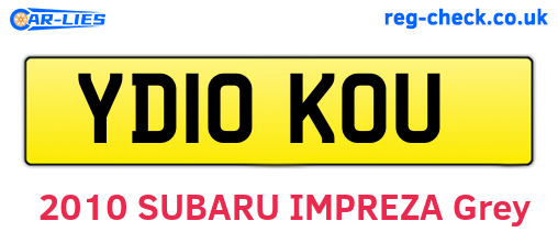 YD10KOU are the vehicle registration plates.