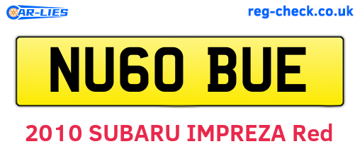 NU60BUE are the vehicle registration plates.