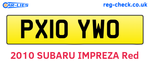 PX10YWO are the vehicle registration plates.