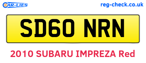 SD60NRN are the vehicle registration plates.