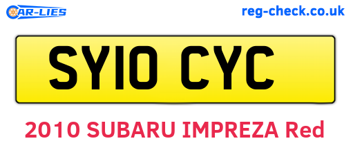 SY10CYC are the vehicle registration plates.