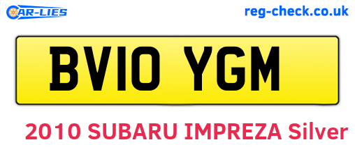 BV10YGM are the vehicle registration plates.