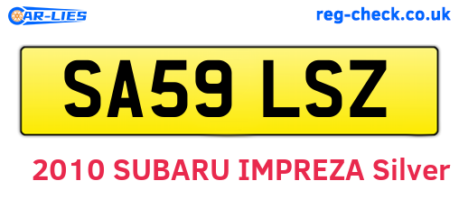SA59LSZ are the vehicle registration plates.