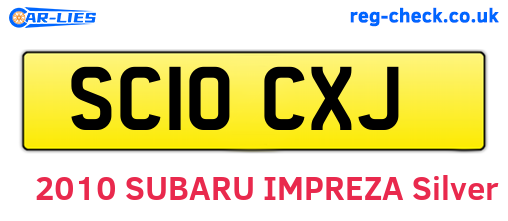 SC10CXJ are the vehicle registration plates.