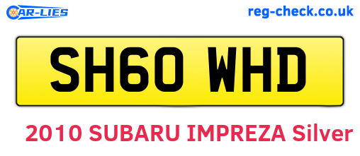 SH60WHD are the vehicle registration plates.