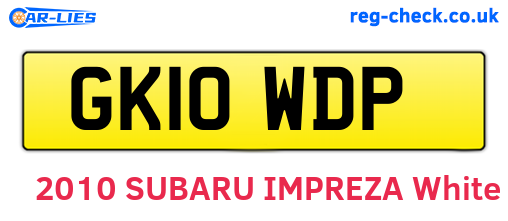 GK10WDP are the vehicle registration plates.