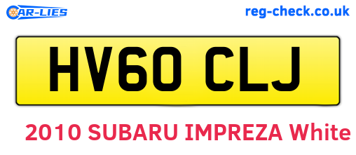 HV60CLJ are the vehicle registration plates.