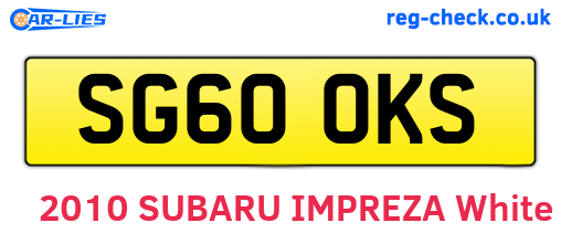 SG60OKS are the vehicle registration plates.