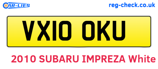 VX10OKU are the vehicle registration plates.
