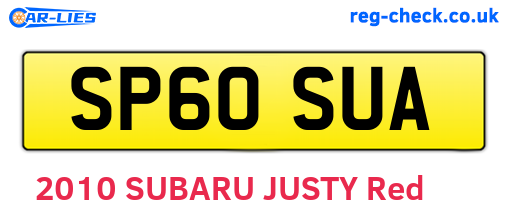 SP60SUA are the vehicle registration plates.