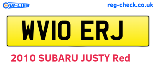 WV10ERJ are the vehicle registration plates.
