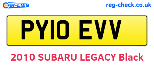 PY10EVV are the vehicle registration plates.