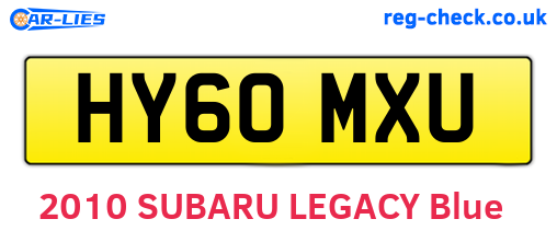 HY60MXU are the vehicle registration plates.