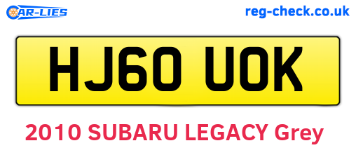 HJ60UOK are the vehicle registration plates.