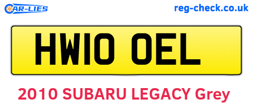 HW10OEL are the vehicle registration plates.