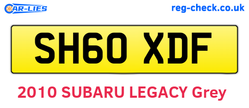 SH60XDF are the vehicle registration plates.