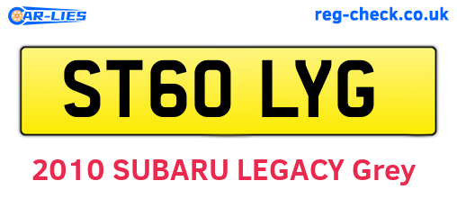 ST60LYG are the vehicle registration plates.
