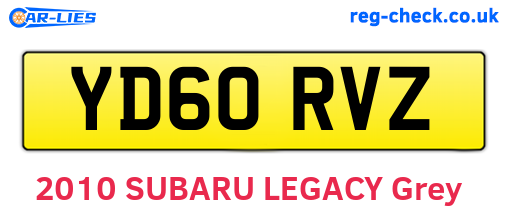 YD60RVZ are the vehicle registration plates.