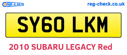 SY60LKM are the vehicle registration plates.