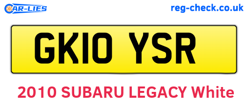 GK10YSR are the vehicle registration plates.