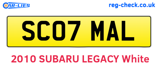 SC07MAL are the vehicle registration plates.