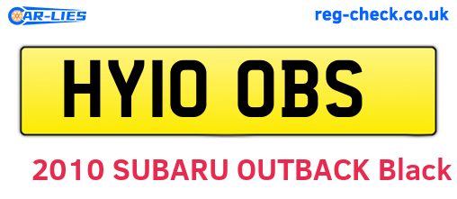 HY10OBS are the vehicle registration plates.