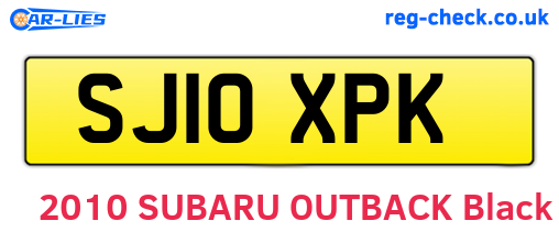 SJ10XPK are the vehicle registration plates.