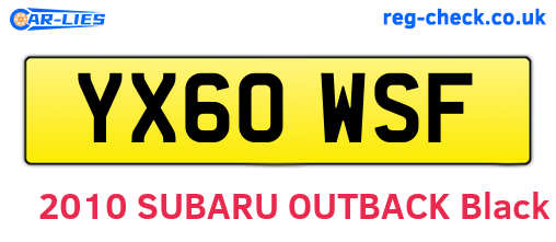 YX60WSF are the vehicle registration plates.