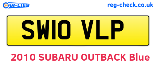 SW10VLP are the vehicle registration plates.
