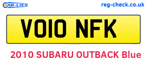 VO10NFK are the vehicle registration plates.