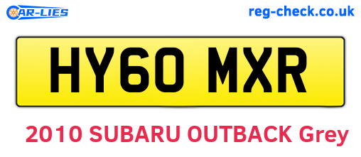 HY60MXR are the vehicle registration plates.