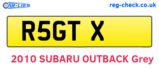 R5GTX are the vehicle registration plates.