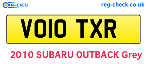 VO10TXR are the vehicle registration plates.