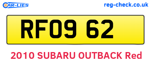 RFO962 are the vehicle registration plates.