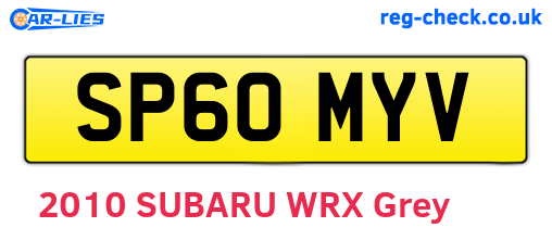 SP60MYV are the vehicle registration plates.