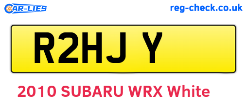R2HJY are the vehicle registration plates.