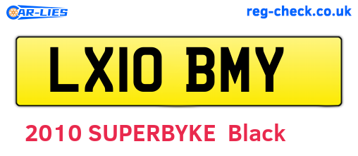 LX10BMY are the vehicle registration plates.