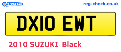 DX10EWT are the vehicle registration plates.