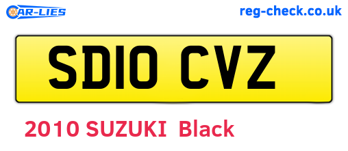 SD10CVZ are the vehicle registration plates.