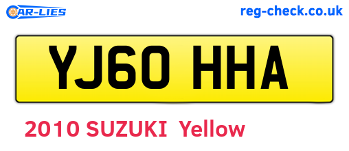 YJ60HHA are the vehicle registration plates.