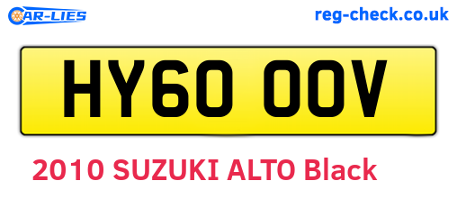 HY60OOV are the vehicle registration plates.