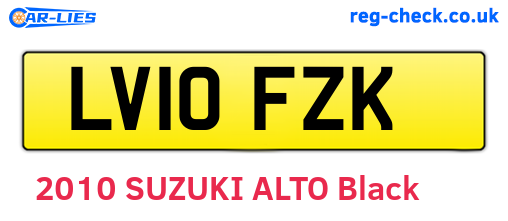 LV10FZK are the vehicle registration plates.