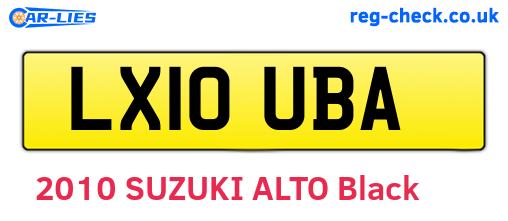 LX10UBA are the vehicle registration plates.