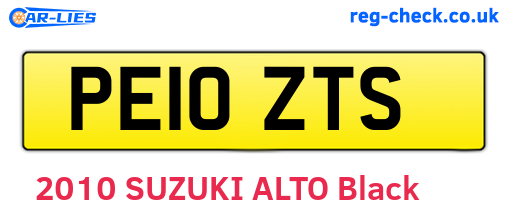 PE10ZTS are the vehicle registration plates.