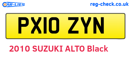 PX10ZYN are the vehicle registration plates.