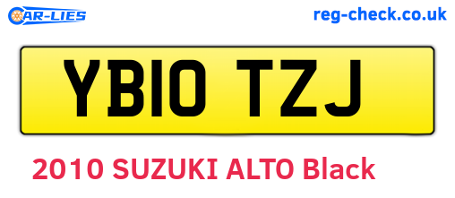 YB10TZJ are the vehicle registration plates.